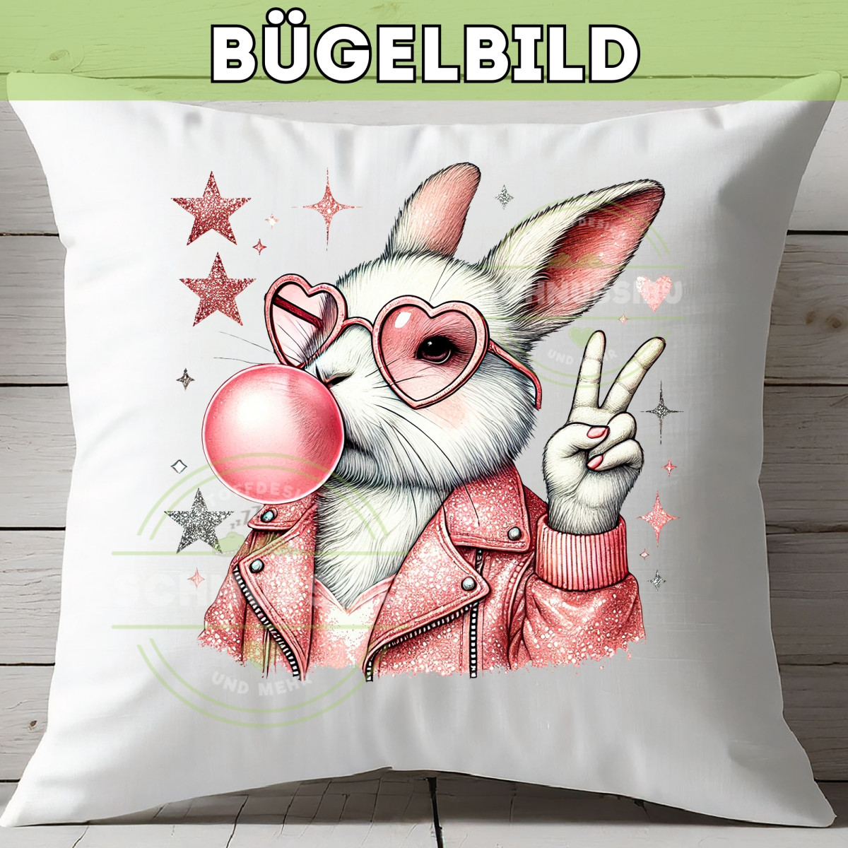 Bügelbild Bubble Gum Hase